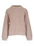 Brunello Cucinelli Cotton Diamond Crew-Neck Sweater Beige