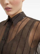 Brunello Cucinelli Silk Semi-Sheer Chocolate Brown Long-Sleeve Shirt Brown