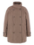 Brunello Cucinelli Double-Breasted Short Down Jacket Beige