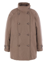 Brunello Cucinelli Double-Breasted Short Down Jacket Beige