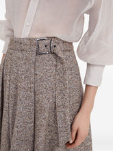 Brunello Cucinelli Textured Virgin Wool Knee-Length Skirt Beige