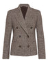 Brunello Cucinelli Single-Breasted Mélange Wool Jacket with Shiny Brown Details Brown