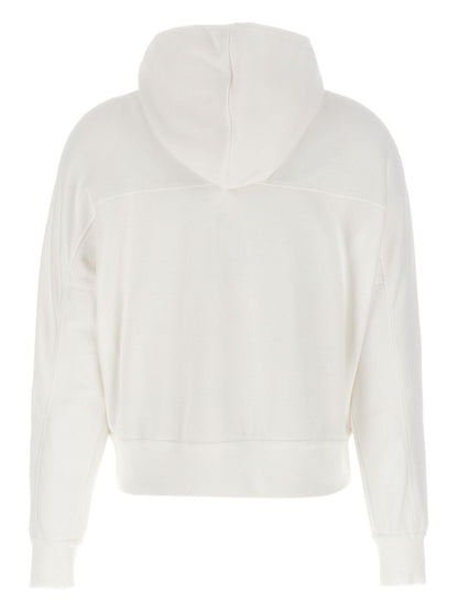 Brunello Cucinelli Cotton Zip Hoodie with Logo Patch White