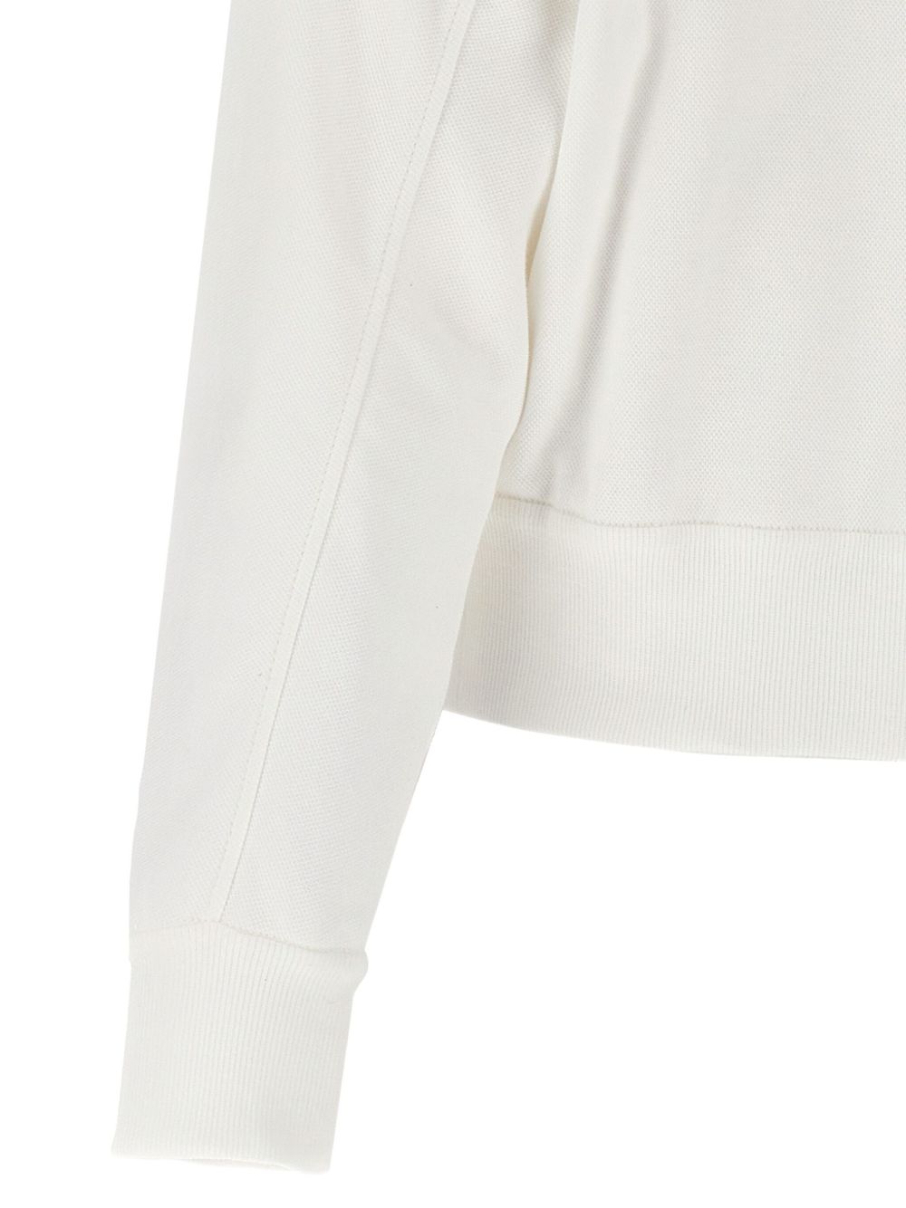 Brunello Cucinelli Cotton Zip Hoodie with Logo Patch White