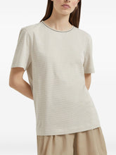 Brunello Cucinelli Cotton Jersey T-Shirt with Shiny Details Beige