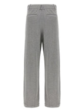 Brunello Cucinelli High-Rise Tailored Cotton-Blend Trousers Grey
