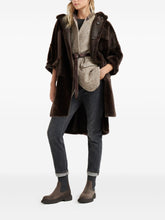 Brunello Cucinelli Double-Breasted Lamb Fur Coat Brown