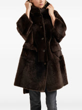 Brunello Cucinelli Double-Breasted Lamb Fur Coat Brown