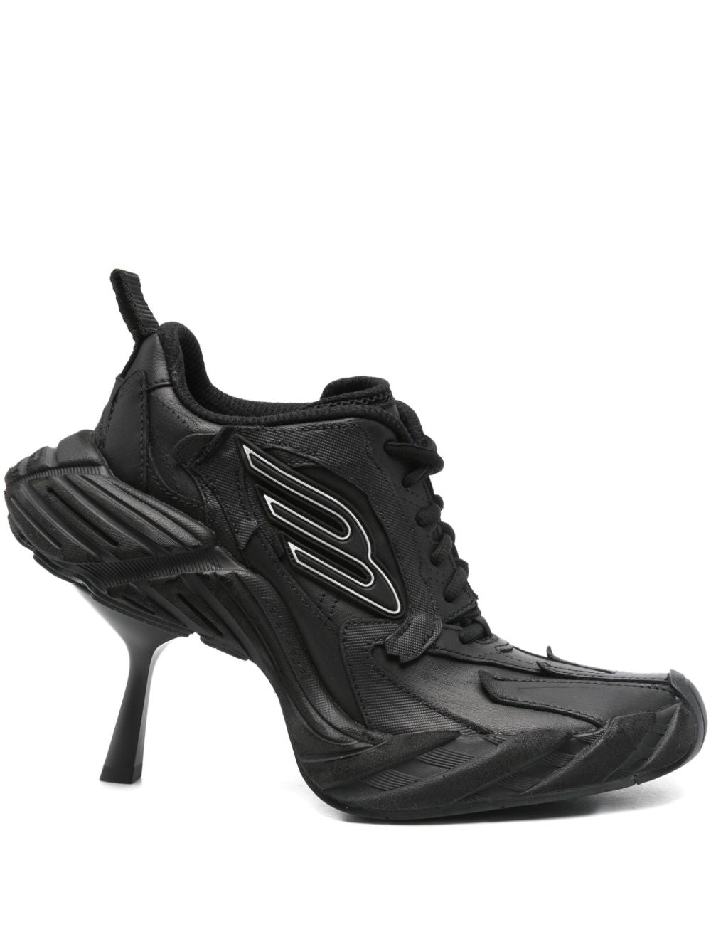 Balenciaga Monday Heel Sculpted Calf Leather Boots Black