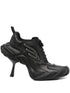 Balenciaga Monday Heel Sculpted Calf Leather Boots Black