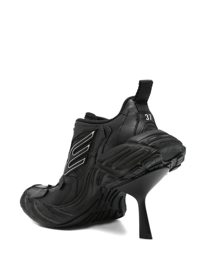 Balenciaga Monday Heel Sculpted Calf Leather Boots Black