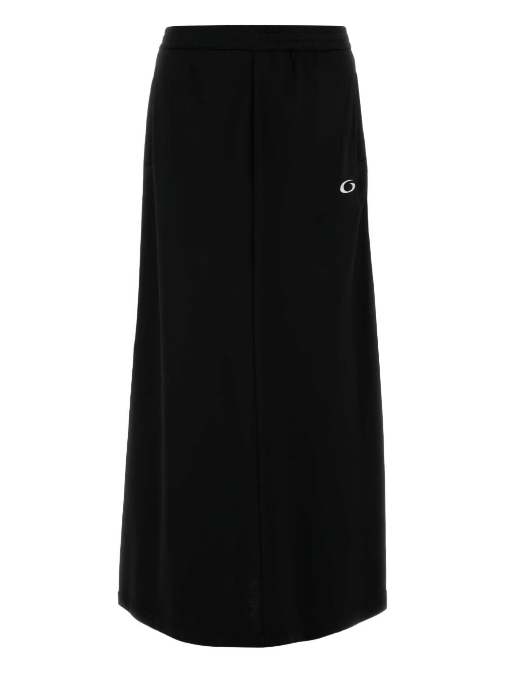 Balenciaga Striped-Detail Cotton Long Skirt Black
