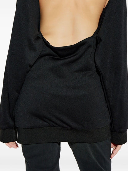 Balenciaga Logo-Print Zip-Up Cotton Sweatshirt Black