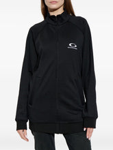 Balenciaga Logo-Print Zip-Up Cotton Sweatshirt Black