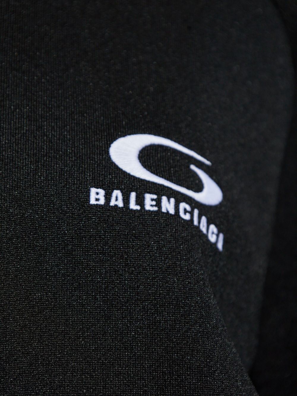 Balenciaga Logo-Print Zip-Up Cotton Sweatshirt Black