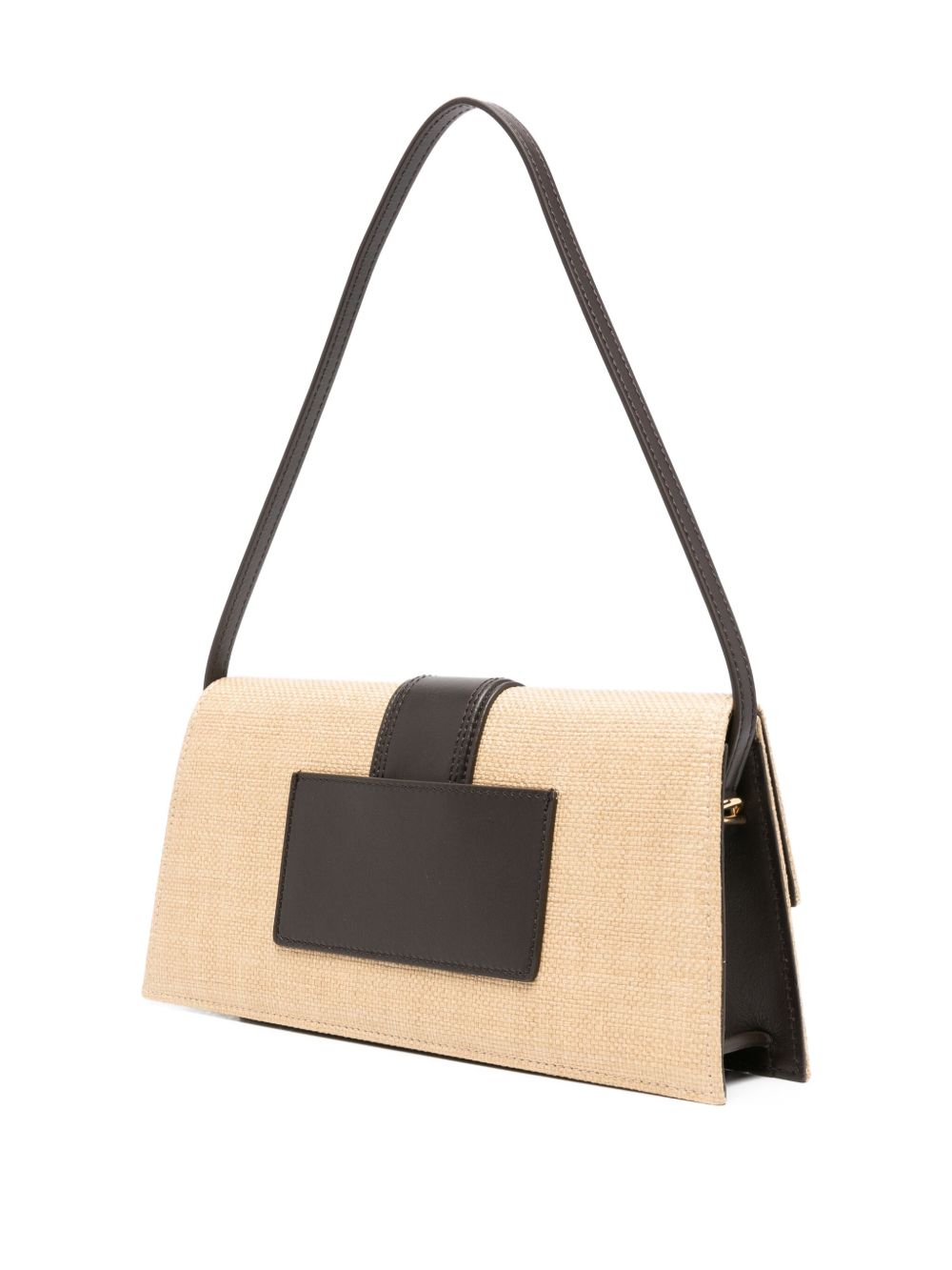jacquemus the long bambino raffia-effect shoulder bag beige