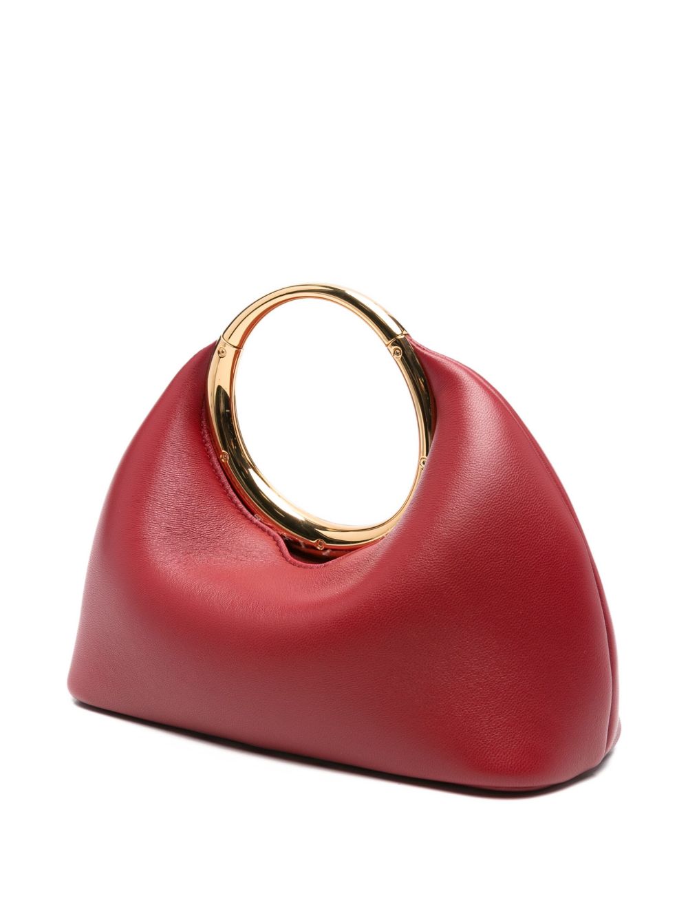 Jacquemus Little Calino Mini Leather Clutch Bag with Engraved Ring Handle Red