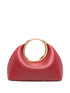 Jacquemus Little Calino Mini Leather Clutch Bag with Engraved Ring Handle Red