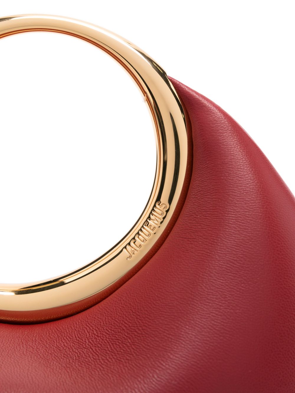 Jacquemus Little Calino Mini Leather Clutch Bag with Engraved Ring Handle Red