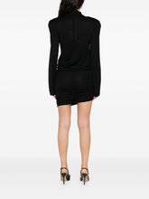 Jacquemus La Robe Spallina Asymmetric High-Neck Mini Dress Black
