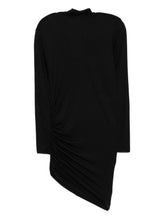 Jacquemus La Robe Spallina Asymmetric High-Neck Mini Dress Black