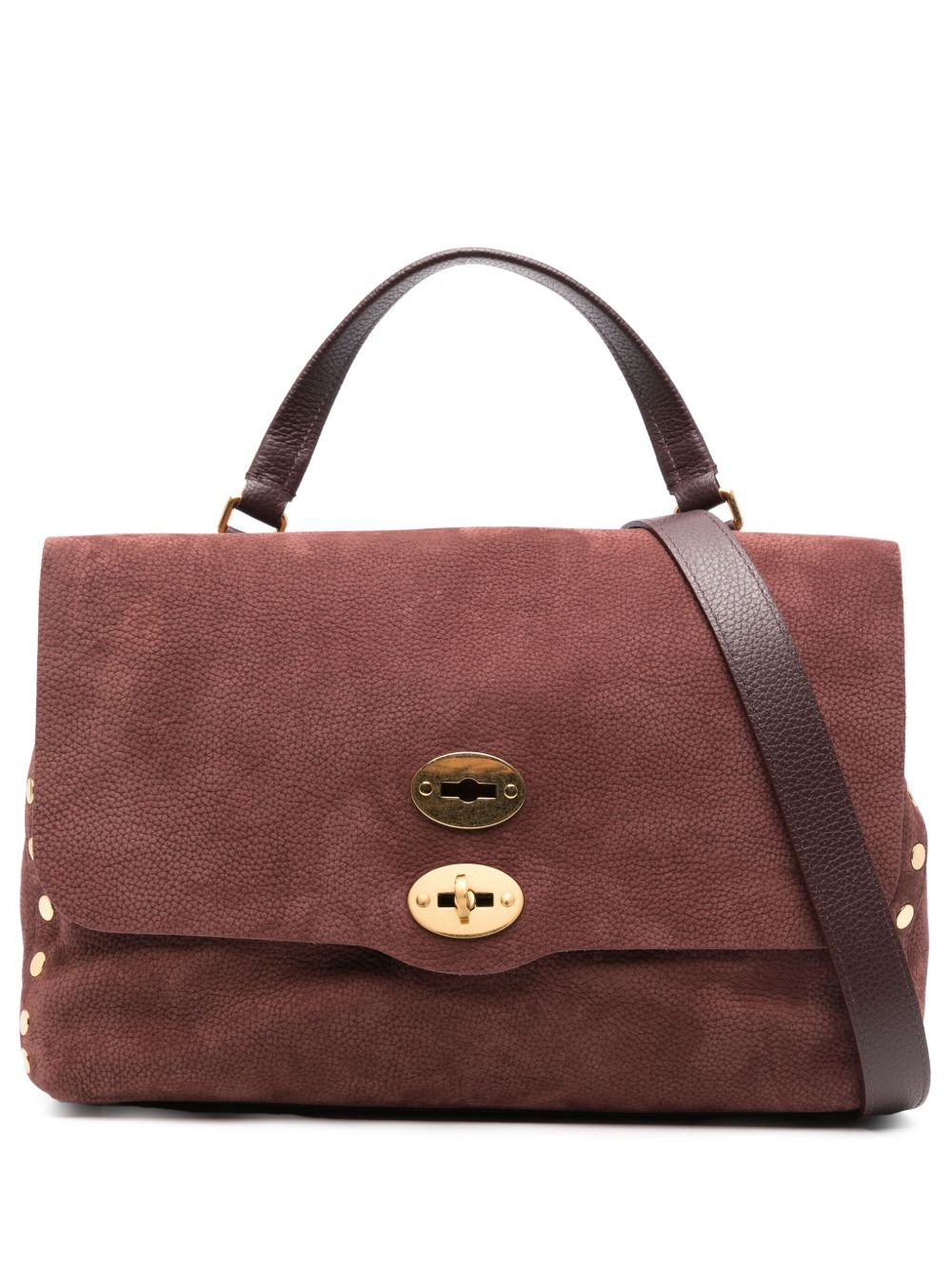 Zanellato Postina Jones Medium Suede Handbag Red
