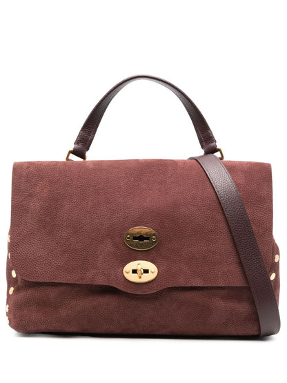Zanellato Postina Jones Medium Suede Handbag Red