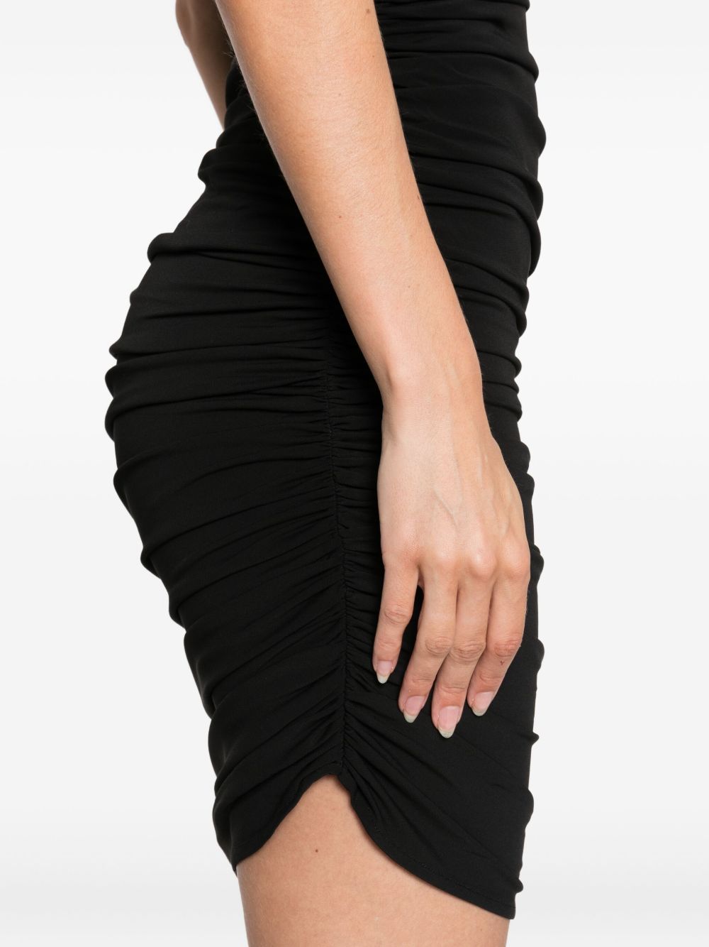 Jacquemus La Robe Piazza Courte Ruched High-Neck Mini Dress Black