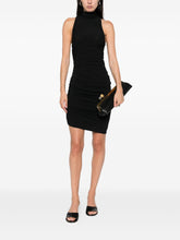 Jacquemus La Robe Piazza Courte Ruched High-Neck Mini Dress Black