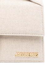 Jacquemus The Big Child Greige Leather Shoulder Bag with Flap Beige