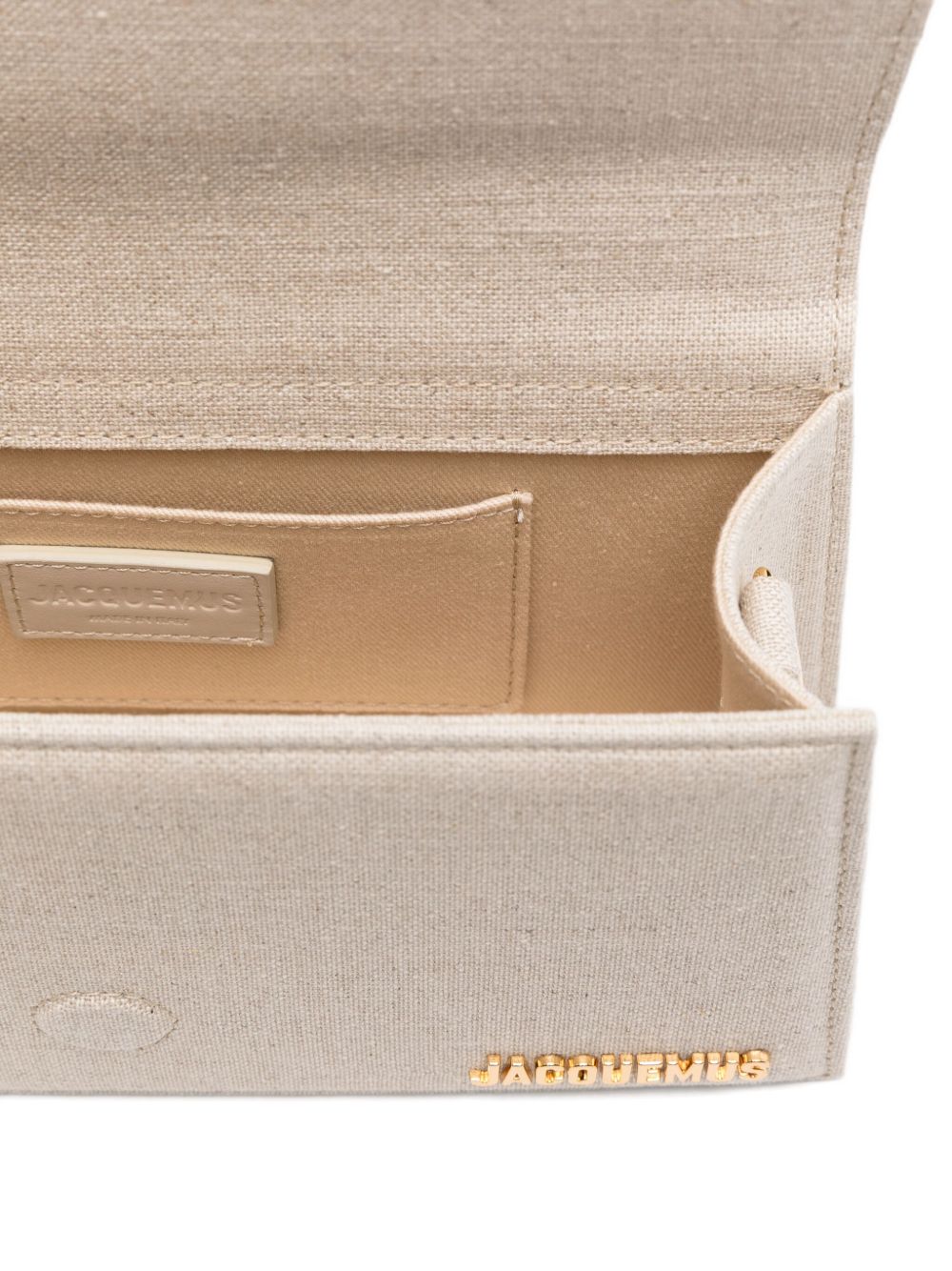 Jacquemus The Big Child Greige Leather Shoulder Bag with Flap Beige