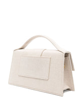Jacquemus The Big Child Greige Leather Shoulder Bag with Flap Beige