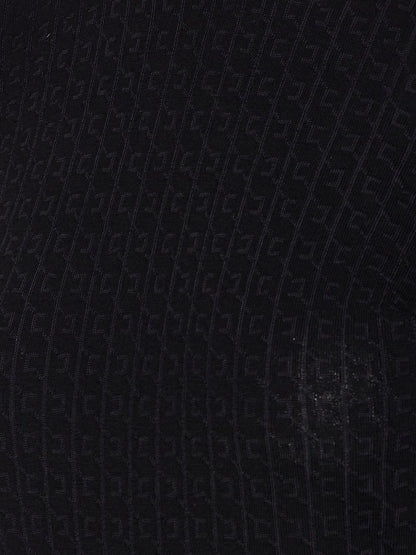 Elisabetta Franchi Silk Wool Blend Crewneck Sweater Black