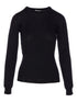 Elisabetta Franchi Silk Wool Blend Crewneck Sweater Black
