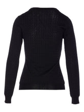 Elisabetta Franchi Silk Wool Blend Crewneck Sweater Black