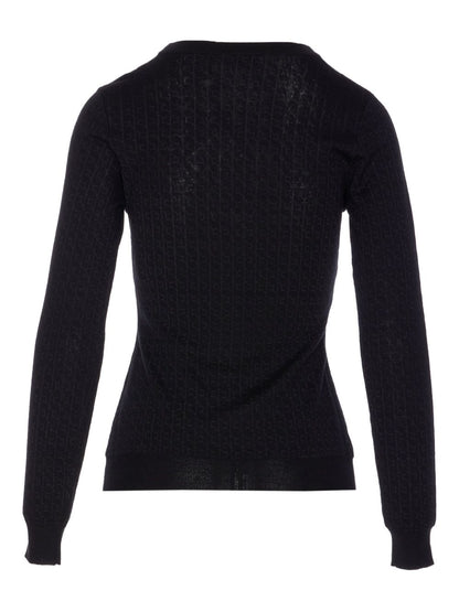 Elisabetta Franchi Silk Wool Blend Crewneck Sweater Black