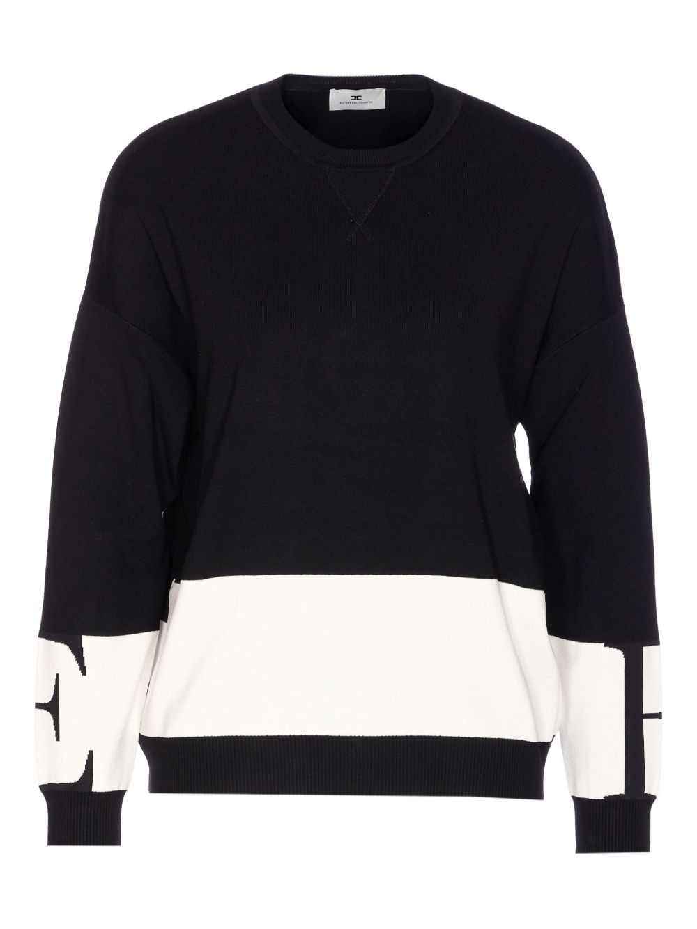 Elisabetta Franchi Silk-Blend Crewneck Sweater Black black