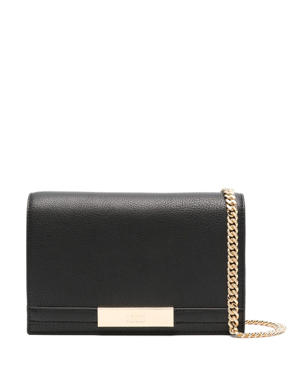 Elisabetta Franchi Shoulder Bag with Groumette Chain Black