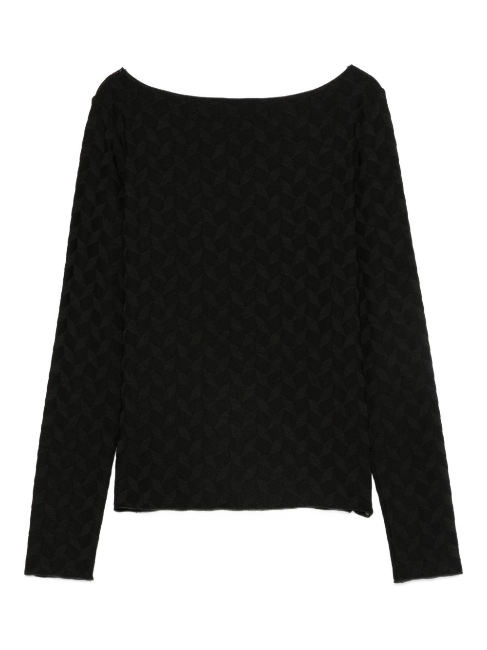 emporio armani jacquard jersey geometric sweater black