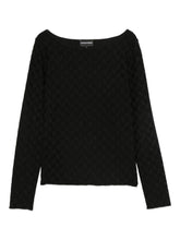 emporio armani jacquard jersey geometric sweater black