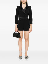 Elisabetta Franchi Double-Breasted Black Short Jumpsuit with Peak Lapels Black