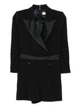 Elisabetta Franchi Double-Breasted Black Short Jumpsuit with Peak Lapels Black