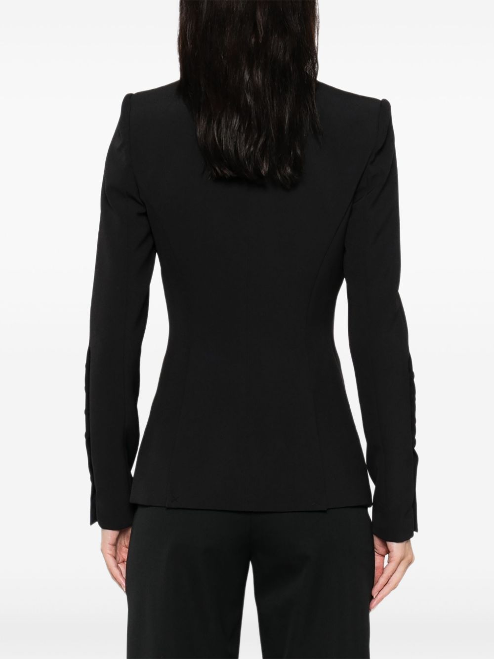 Elisabetta Franchi Single-Breasted Peak Lapel Jacket Black Black
