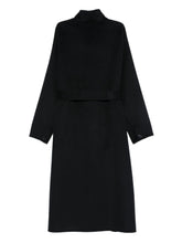 Emporio Armani Belted Wool-Blend Coat Blue