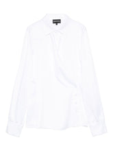 Emporio Armani Wrap-Front Button-Detail Long-Sleeve Blouse White