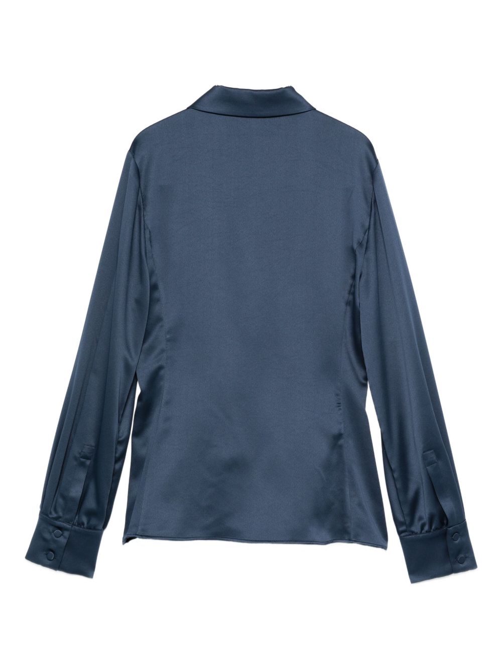 Emporio Armani Wrap-Front China Blue Shirt With Long Sleeves Blue