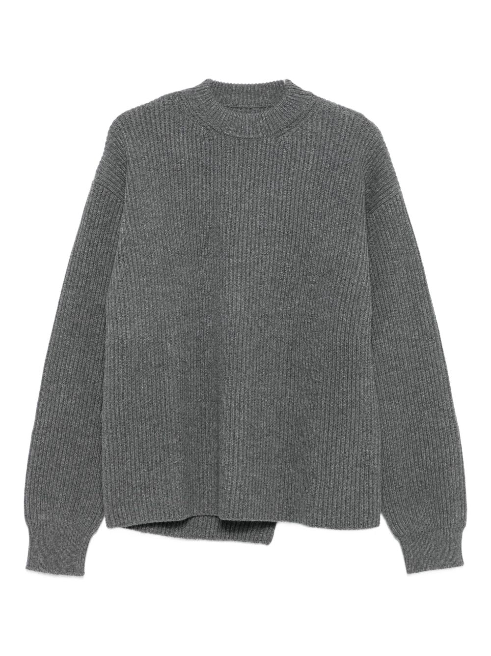 Jil Sander Ribbed Wool Crewneck Jumper Grey Grey