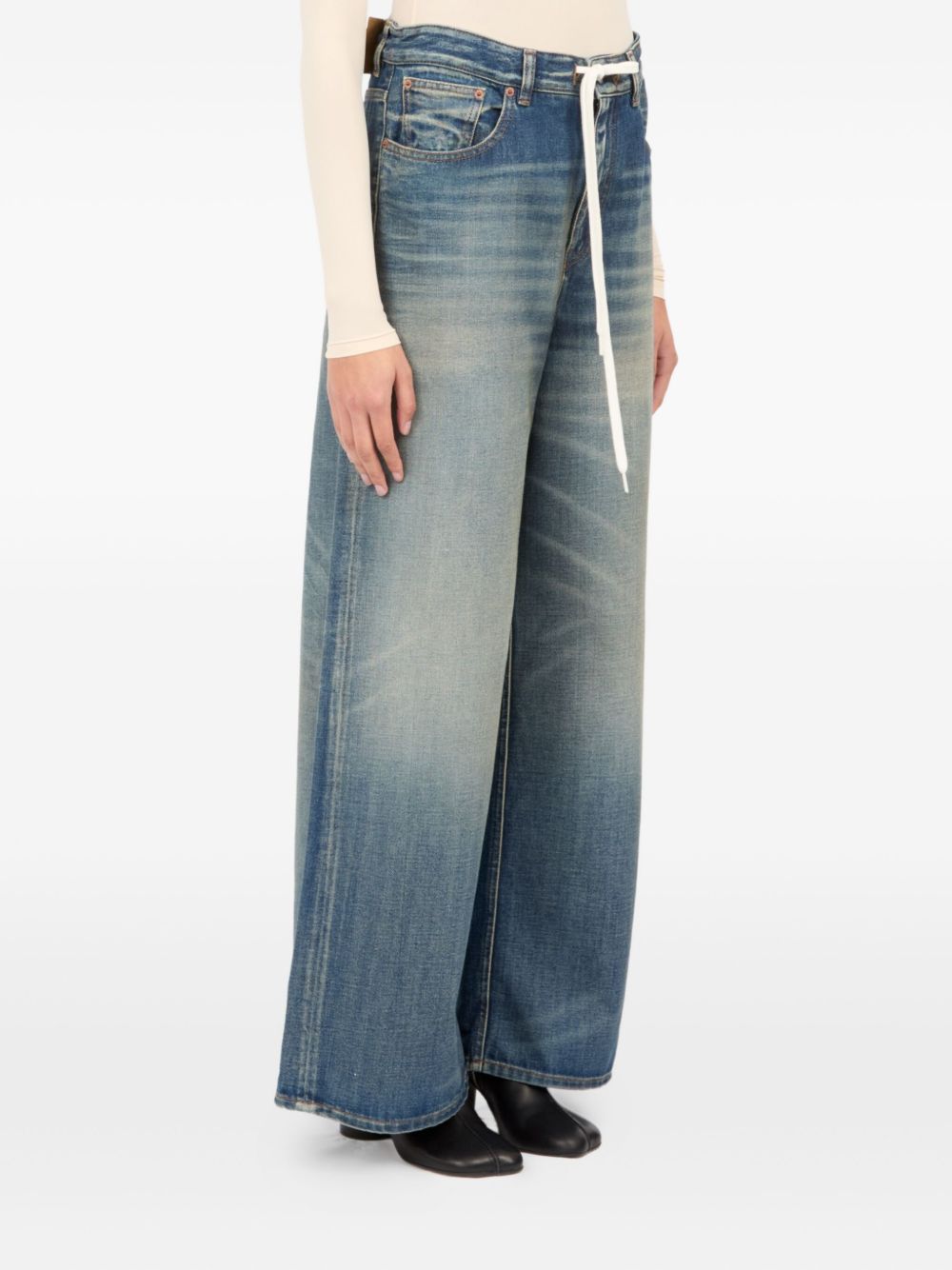 MM6 Maison Margiela Wide-leg denim Jeans Clear Blue