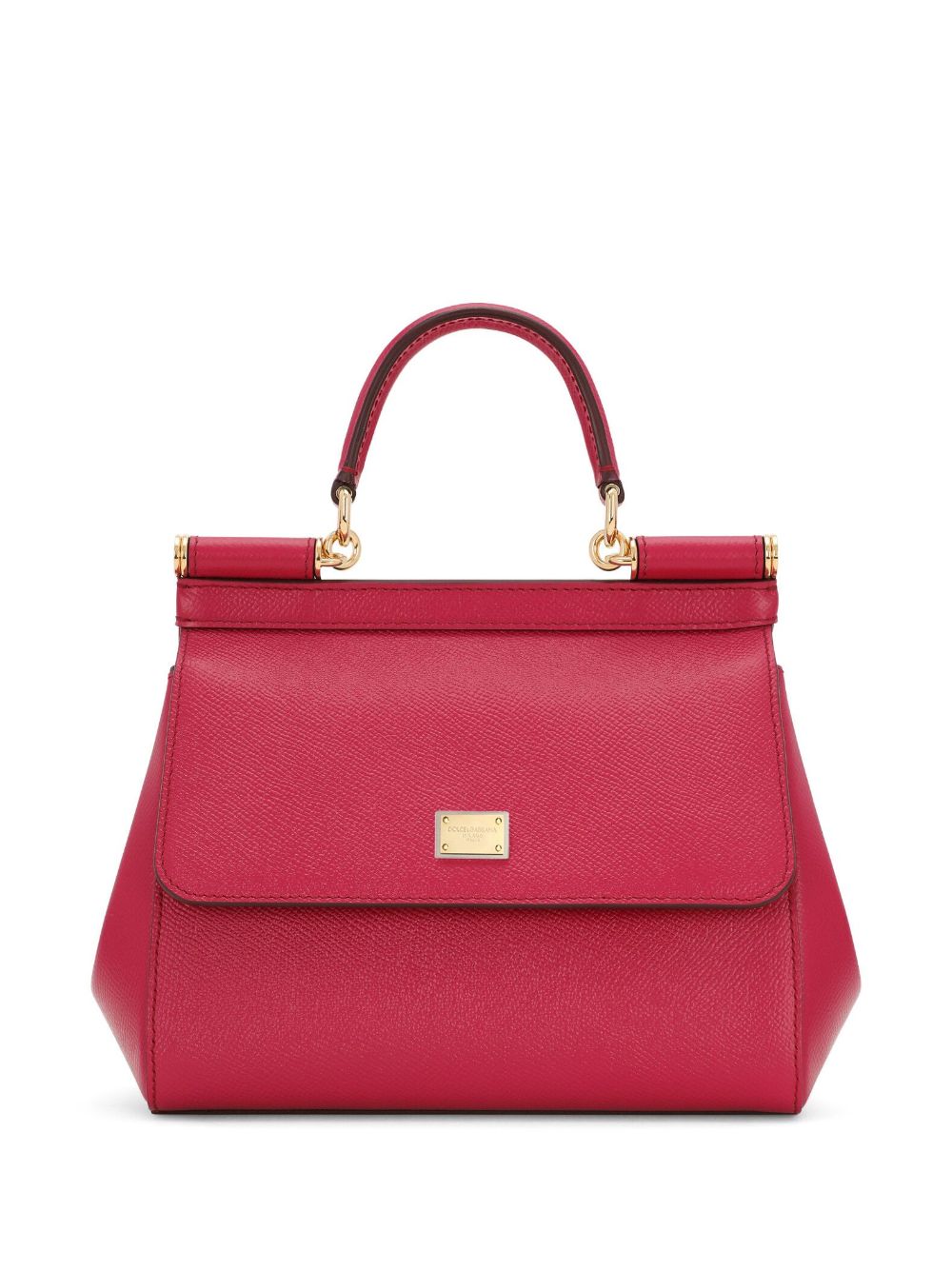 Dolce &amp; Gabbana Medium Sicily Leather Handbag Fuchsia