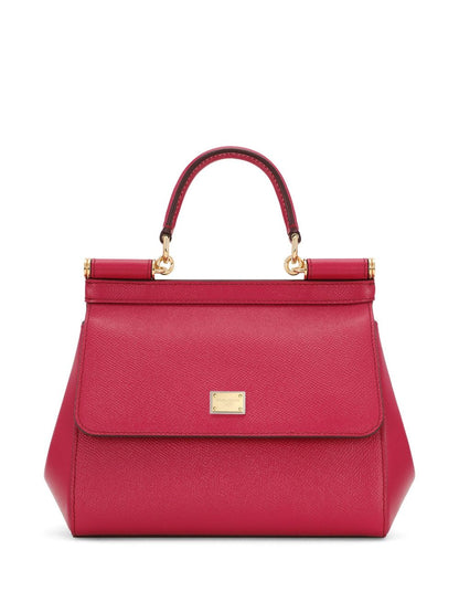 Dolce &amp; Gabbana Medium Sicily Leather Handbag Fuchsia